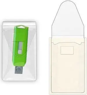 StoreSMART - USB Flash Drive Holders- Peel & Stick Strip & Resealable Flap - 20-Pack - TL10252-20