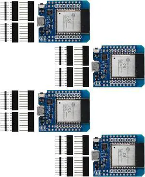 AEDIKO 4pcs ESP32 D1 Mini ESP-32 Micro USB Board WiFi+Bluetooth Development Module Board Base on ESP8266