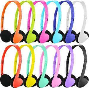Kids Headphones Bulk for Classroom School 12 Pack Multi Colored,Class Set Headsets for Students School Classroom Boys Girls Children Toddler Baby Teens and Adults(12 Colors)