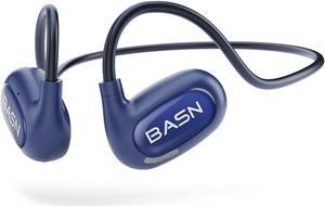 BASN AirS1 Air Conduction Headphones Open-Ear Bluetooth 5.3 Earbuds, Wireless ENC Sport Earphones with 16.2mm Driver, IPX5 Waterproof Headsets for Running,Cycling,Workout (Blue)