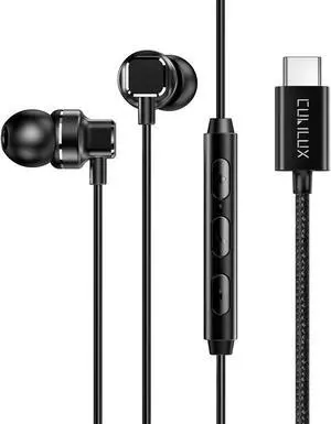 Cubilux USB C Headphones [192KHz/24-bit DAC] Type C Earphones with Microphone Compatible with iPhone 16/15 Pro Max, iPad Pro 13/12.9/11, iPad Air 13/5th/4th, Samsung S25/S24/S23, Android, Black 4 FT
