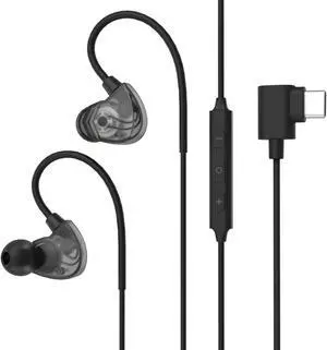Cubilux Right Angle USB C Earphones [96KHz/24-bit DAC] for Samsung S24/S23/S22/S21 Tab S9/S8/S7/S6, iPhone 15+ 15 Pro Max, iPad 10 iPad Pro/Air 5 4, Pixel 8/7/6 Pro, Type C in-Ear Gaming Headphones