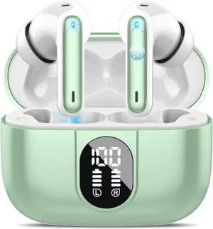 Wireless Earbuds, 2024 Bluetooth Headphones 5.3 HiFi Stereo Earphones, 40H Playtime in-Ear Earbud, Bluetooth Earbud with LED Power Display, IP7 Waterproof Earphones Sport Headset for Android iOS