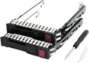 2Pcs 2.5" SFF SAS SATA SSD Hard Drive Carrier Tray Caddy 651687-001 651699-001 for Proliant ML350 DL360p DL380P DL160 Gen8 G8 Gen9 G9 with 8 Mounting Screws and Screw Driver