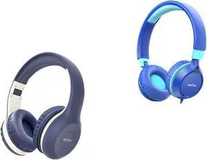 EarFun Kids Bluetooth Headphones, K2 Kids Headphones with Volume Limited, 40H Playtime S1 Kids Headphones, Foldable Wired Headphones for Kids, 85dB Volume Limit