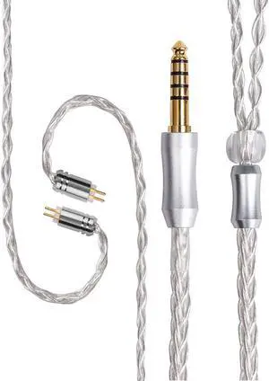 8-Core Silver Copper Earphone Replacement Upgrade Cable, Silver Plated Silver Wire for KZ ZS10 PRO AS10 ZS10 ZS6 ES4 ZST ZSR ED16 TRN V80 V90 CCA C10(4.4mm Plug, 2 pin 0.78mm)