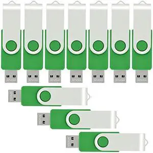 VICFUN 10 Pack 2GB USB Flash Drives 2GB USB 2.0 Memory Stick-Green