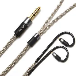 GUCraftsman 0.78mm 2Pin 6N Single Crystal Silver 2.5mm/4.4mm Balance Earphone Upgrade Cable for Oriolus Audeze iSINE20 LCDi3 64audio A12t TIA RE2000 Legend X Billie VISION VE6 DUNU SA6 (3.5mm Plug)