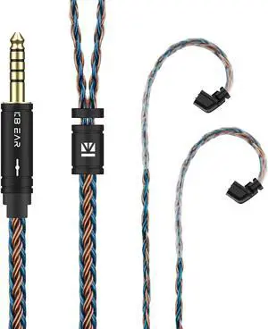 KBEAR ST16 Plus Long IEMs Earphone Cable with QDC-Type Pin for KZ ZSN/ZSN PRO/EDX PRO/ZS10 PRO/ZSN PRO X/ASX/ZSX/ZAS/ZVX/AS16/DQ6/DQS/ASX/D-Fi/Krila/PR1 PRO/PR2/ZEX CCA CRA/C12/C10 PRO (QDC 4.4MM)