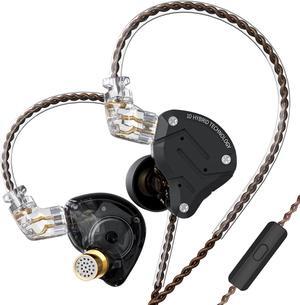KZ ZS10 Pro Wired Earbuds in Ear Monitor Headphone KZ IEMs in-Ear Earphone 4BA+1DD 5 Drivers Metal Earphones with Stainless Steel Faceplate, 2 Pin Detachable Cable (Matte Black, with Mic)