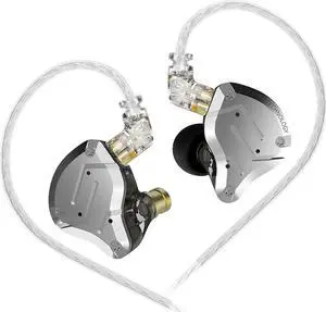 ZS10 Pro Wired Earbuds in Ear Monitor Headphones, KZ Earphone 4BA+1DD 5 Drivers Metal Headsets with Stainless Steel Faceplate, HiFi IEM for Gaming, 0.75mm 2 Pin Detachable Cable (Black, Without Mic)