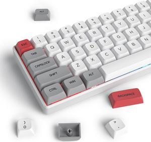 PBT Dye Sub Keycaps, 134 Key XDA Profile Keycaps, Custom Keyboard Keycaps 75 Percent, Minimalist Keycaps Set for Cherry Gateron MX Swithes Mechanical Keyboard (Light Grey)