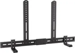 KAMIWI Adjustable Soundbar Mount,Universal Soundbar Mount,Sound Bar Mounting Bracket with Holes/Without Holes, Non-Slip Base Holder Extends 3.9" to 6.1", Up to 13 LBS,Black