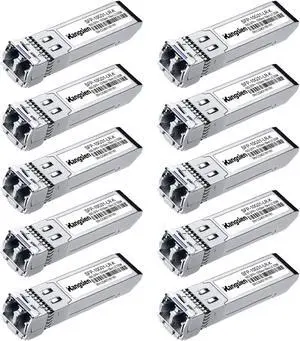 10GBASE-LR SFP+ Module, 10G 1310nm Single Mode SFP LC Fiber Optic Transceiver, SFP+ Up to 10km Range, Compatible with Cisco SFP, Meraki, Ubiquiti, Mikrotik, Fortinet, TP-Link(10 Pack)