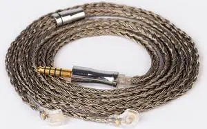 keephifi Earbuds Cable-TFZ 24 Core KBEAR [Show] Ear Monitor Upgraded Cable, 5N OFC Silver Plated Cable with 4.4mm Plug, Suit for Live-X My-Love-2 IEM King-RS and TFZ Series (TFZ4.4, Grey)