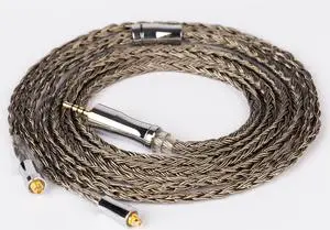 keephifi 24 Core MMCX Earphone Cable-KBEAR [Show] Upgrade Cable, 5N OFC Silver Plated Cable, IEM Detachable Cable with2.5mm Plug, Suit for DM7 T3 T2 FH5 FH9 FA9 I3 (MMCX2.5, Grey)