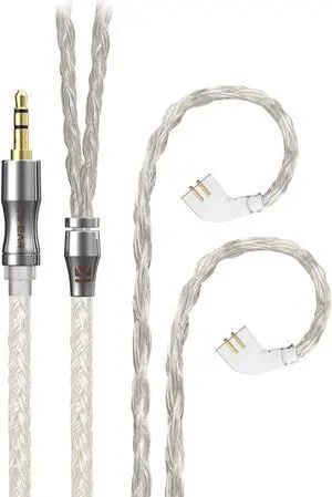 QDC Earphone Cable-KBEAR [Expansion] 24 Core 4N Copper Silver plated Cable, in-Ear Monitors Replacement Cable with 3.5mm Plug Suit for SX ZEX ZEXPRO ZAX ZAS ZSN-PRO-X ZSTX SE215 CA16 (QDC3.5, Silver)