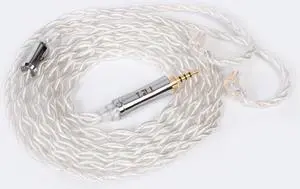 Kinboofi TRI Earphone Cable 4 Core Silver Plated Single Crystal Copper Cable, Upgraded HIFI Earphone Cable Wire Extension Cord (2.5mm Plug, C Pin)