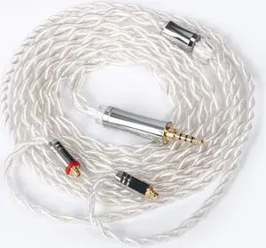 Kinboofi TRI MMCX Earphone Cable 4 Core Silver Plated Single Crystal Copper Cable, Upgraded HIFI Earphone Cable for TIN Audio T2 T3 UE900s SE215 SE425 BGVP Earphones (2.5mm Plug, MMCX)