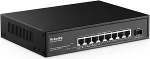 MokerLink 8 Port 2.5 Gigabit PoE Web Managed Switch with 10G SFP, 8 Port PoE IEEE802.3af/at, 120W, Managed Fanless Wall Mountable Network Switch