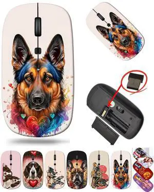 maizi Wireless Mouse Horse for Computer Laptop PC Chromebook MacBook, Wireless Mice Horse MKADAU German Shepherd Portable 2.4G with USB Receiver Made in USA