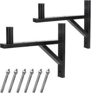 Nbguigdstr Heavy Duty Dual PA Speaker Wall Mount Brackets Supports up to 110lbs,PA Speaker Wall Stands Pair,Speaker Holder/Pole/Bar/Sound System Wall Mounting,DJ Truss Speaker Mounts(Black)