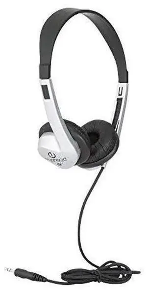 Egghead Heavy-Duty Kids' Stereo Headphones with Padded Ear Cups and 4' Cord, Adjustable Tangle-Free Stereo School Headphones, Pack of 20, Black/Silver