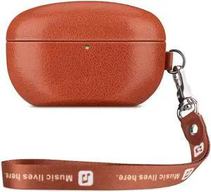 lopie Case Compatible with Sony WF-1000XM5, Handcrafted Fully-Wrapped Vegetable Tanned Leather Case for Earbuds, Protective Cover with Clip/Lanyard for Women/Men - Brown