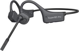 MASTJUST Bone Conduction Headphones with Mic Bluetooth 5.2 Open Ear Headphones with Boom Mic Wireless Headset Waterproof Earphones Conducting Headphones, Quick Charge, Multi-point Pairing
