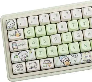 Sumgsn PBT Keycaps MOA Profile Cute 140 Keys Green Panda DYE-SYB Keycap for Mx Cherry Mechanical Keyboard 61/64/84/87/104/108 Layout