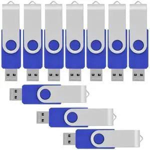 VICFUN 10 Pack 16GB USB Flash Drives 16GB Flash Drive 10 Pack USB Memory Stick 10 Piece USB 2.0-Blue