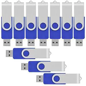 VICFUN 10 Pack 1GB USB Flash Drive 1G USB Memory Stick USB 2.0 (Blue)