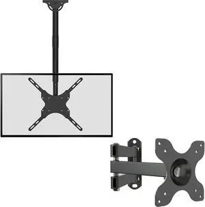 WALI Bundle - 2 Items: Ceiling TV Mount Fits Most Screen 26 to 65 Inch and TV Wall Mount for Most 13 to 30 inch Screen