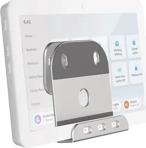 WAWXH1314 Wall Mount for Echo Hub, Adjustable Angle Echo Hub Bracket, Handy Assembly Echo Hub Wall Mount, Space Saving Echo Hub Mount, Sturdy Alexa Hub Mount Wall Mount Bracket (Silver)