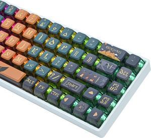 ASA Pudding Keycaps Translucent ASA Profile Dye-Sub 60 Percent 75% PBT Key Cap Set for Cherry Mx Gateron Kailh Switch for 60% 65% TKL Keyboard(Pharaoh)