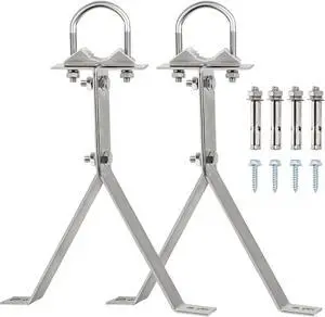 XRDS-RF Antenna Wall Mount 14 Inch Heavy-Duty Stand Off Wall Mast Mount Windproof Antenna Mounting Bracket for TV Antenna Mast (2-Leg + 2-Leg)