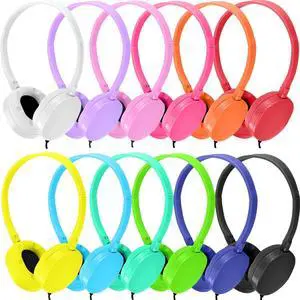 XOSDA Bulk Headphones for Kids 12 Pack Multi Colored for School Classroom Students Teen Boys Girls Children Baby Toddler and Adult