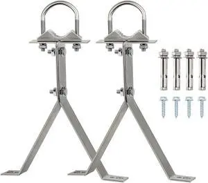 XRDS-RF Antenna Wall Mount 10 Inch Heavy-Duty Stand Off Wall Mast Mount Windproof Antenna Mounting Bracket for TV Antenna Mast (2-Leg + 2-Leg)