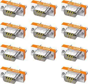 YIOVVOM DB9 Null Modem Adapter Male to Male Slimline Data Transfer Serial Port Adapter Set of 11