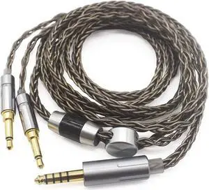 Youkamoo 4.4mm Balanced Headphone Cable Compatible for AH-D600, AH-D7200, AH-D7100, Focal Elear Headphones Silver Plated Replacement Audio Upgrade Cable