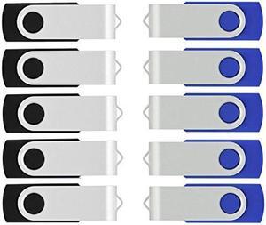 VICFUN 50 Pack 128MB USB Flash Drive 128MB Flash Drives USB 2.0 Blue/Black Half