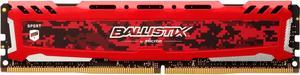 Ballistix Sport LT 8GB Single DDR4 2666 MT/s (PC4-21300) DR x8 DIMM 288-Pin Memory - BLS8G4D26BFSE (Red)