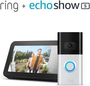 Ring Video Doorbell 3 with Echo Show 5 (Charcoal)