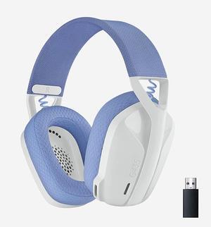 Logitech G435 LIGHTSPEED and Bluetooth Wireless Gaming Headset - Lightweight over-ear headphones, built-in mics, 18h battery, compatible with Dolby Atmos, PC, PS4, PS5, Nintendo Switch, Mobile - White
