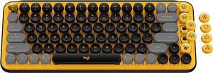Logitech POP Keys Mechanical Wireless Keyboard with Customizable Emoji , Durable Compact Design, Bluetooth or USB Connectivity, Multi-Device, OS Compatible - yellow