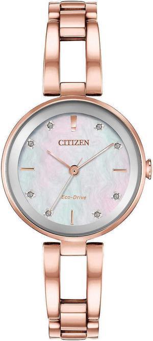 Citizen Eco-Drive Axiom Rose Gold Stainless Steel Ladies Quartz Watch EM0803-55D