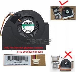 CPU Fan for Lenovo Thinkpad W510 FRU 60Y5493 60Y4981 GC055010VH-A 13.V1.B4160.F.GN Laptop Fan Discrete Graphics