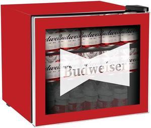 Budweiser MIS168  1.6-cu ft Glass Door Beverage Fridge - Red