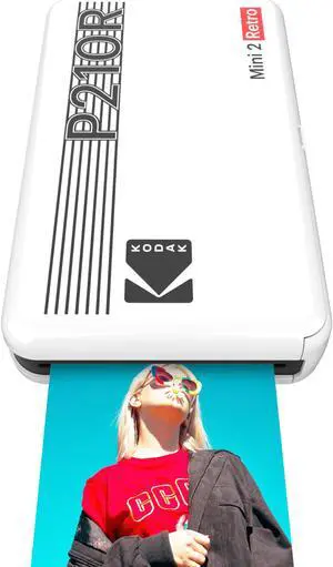 Kodak Mini 2 Retro Portable Instant Photo Printer, Wireless Connection, Compatible with iOS, Android & Bluetooth, Real Photo (2.1x3.4”), 4Pass Technology & Lamination Process, Premium Quality