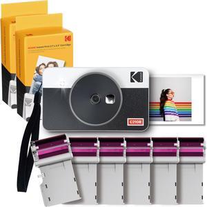 Kodak Mini Shot 2 Retro Portable Wireless Instant Camera & Photo Printer 2-in-1, Compatible with iOS & Android and Bluetooth Devices, Real Photo (2.1x3.4) 4Pass Technology + 60 Sheets